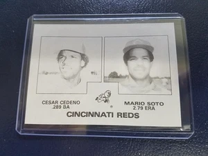Cesar Cedeno Mario Soto Johnny Bench 1983 TOPPS BLACK & WHITE TEST PROOF V1 - Picture 1 of 2