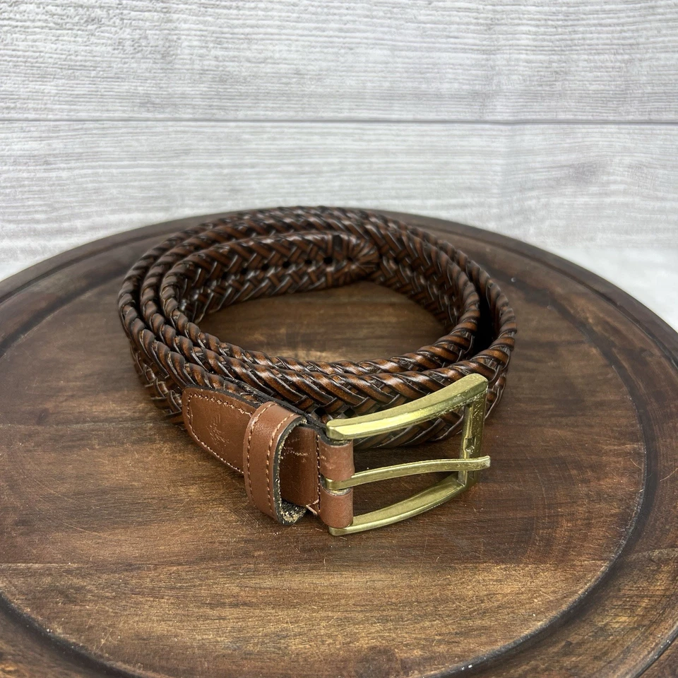 Пояс мужской DOCKERS плетеный плетеная коса коричневый размер 38 опрятный - Изображение 1 из 4