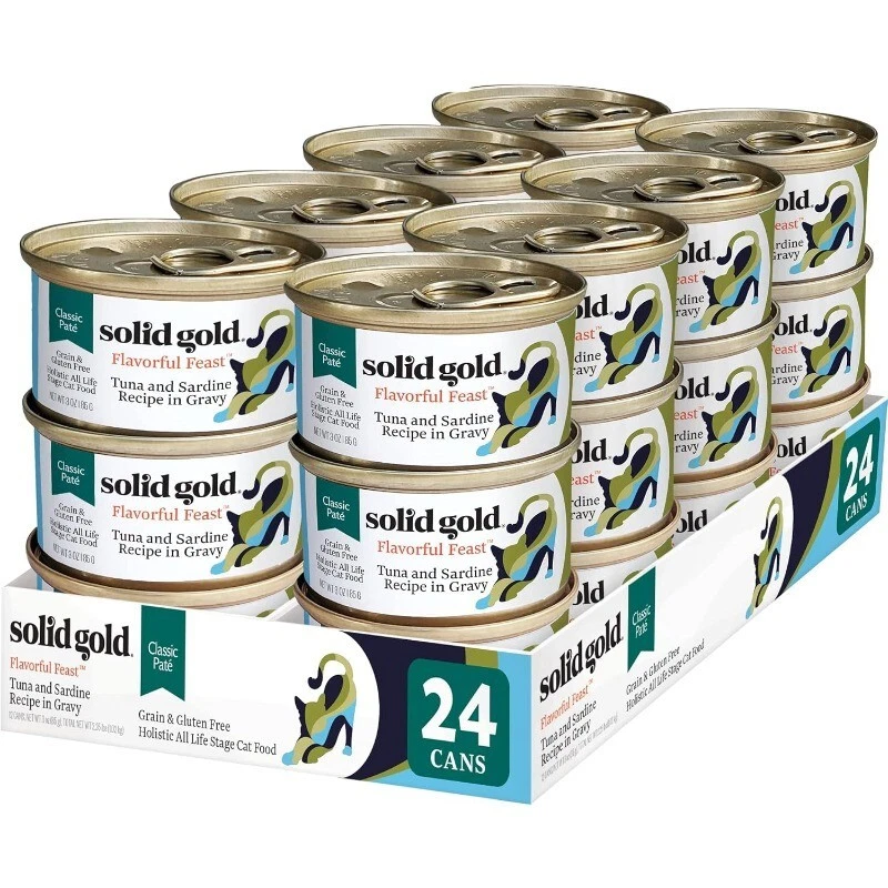 Solid Gold Moon Tuna Recipe in Gravy Grain- 3 Oz Can Cat Food 12pk 2019