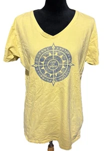T-shirt LIFE IS GOOD taglia grande bussola coraggio, gratitudine maglietta donna frantoio - Foto 1 di 8