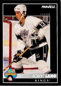 Tarjeta de hockey Pinnacle Robert Lang #411 1992 Los Angeles Kings - Imagen 1 de 2