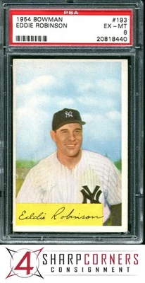1954 BOWMAN #193 EDDIE ROBINSON YANKEES PSA 6 - Image 1 of 3