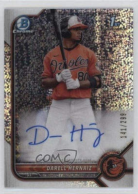 2022 Bowman Chrome Prospect Speckle Refractor /299 Darell Hernaiz #CPA-DHZ Auto - Image 1 of 2