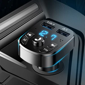 Transmisor FM inalámbrico Bluetooth para automóvil Cargador rápido 2 USB Adaptador de radio MP3 - Imagen 1 de 11