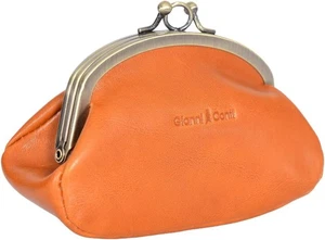 Gianni Conti Blue Italian Leather Double Section Clip Top Purse Boxed 9408092 - Picture 1 of 8