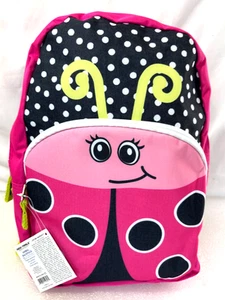 Girl's Ladybug Kids Backpack for School by High Trails Equipment ~ Pink 14 inch - Picture 1 of 6