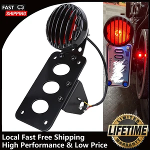 Side Mount License Plate Bracket Motorcycle Led Tail Light Holder For Harley NEW - Picture 1 of 13