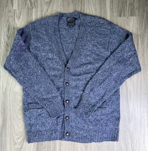 Pendleton Wool Cardigan Sweater Mens Large Gray Shetland 100% Washable Wool - Picture 1 of 6