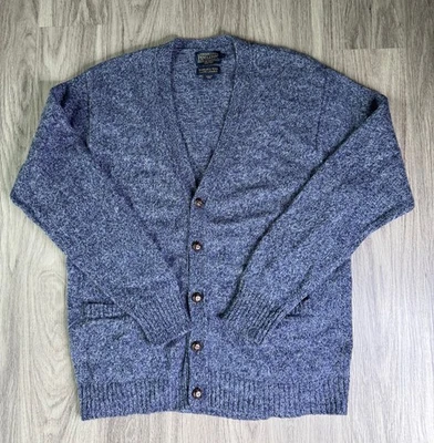 Pendleton Wool Cardigan Sweater Mens Large Gray Shetland 100% Washable Wool - Image 1 of 4