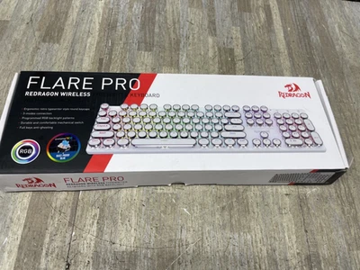 Redragon Flare Pro K710 RGB Wireless Typewriter Style Mechanical Keyboard New - Image 1 of 4