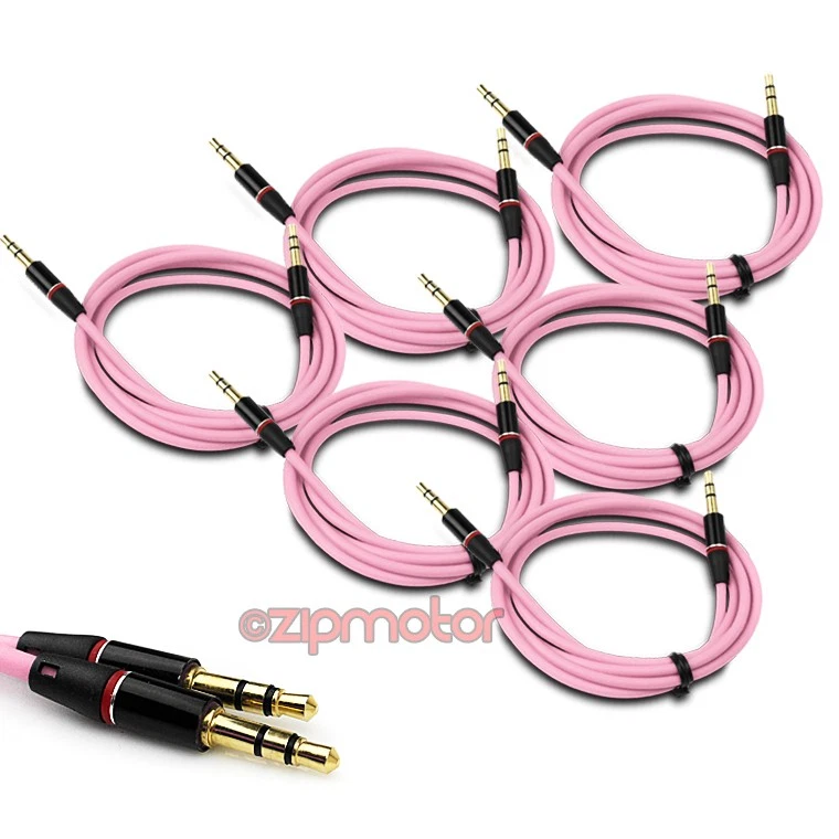 NUEVO CABLE DE AUDIO 6X 4 PIES 3,5 MM AUX M/M ROSA PARA LG OPTIMUS G2 L9 HTC ONE MOTO X G Foto 1 de 1