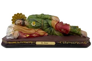St. Joseph Resting 1018Y 8 Inch Resin Figurine with Detailed Finish New - Picture 1 of 4
