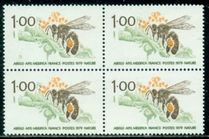 FRANCE SCOTT # 1644 BLOCK OF 4, HONEY BEE, MINT, OG, NH, GREAT PRICE! - Picture 1 of 1