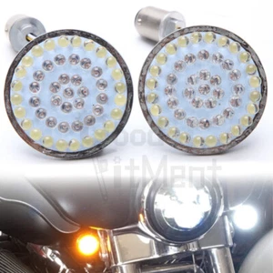 2Pcs Motorcycle LED Light 2" Bullet Style Turn Signal Pannel For Harley Davidson - Bild 1 von 10