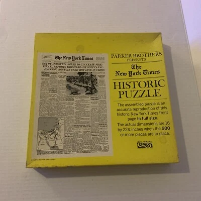 Vintage 1968 Parker Bros: Cease Fire New York Times 500 + Piece Puzzle SEALED - Image 1 of 4