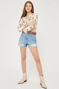 Topshop Mom Authentic Rip High Rise Short - Size UK8 , BNWT - Picture 1 of 3