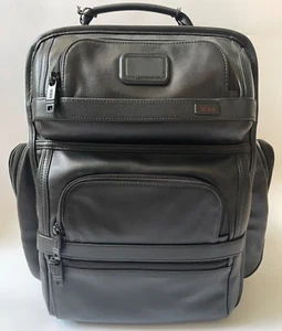 TUMI T-PASS ALPHA 2 LEATHER BUSINESS CLASS BRIEF BACKPACK - Picture 1 of 6