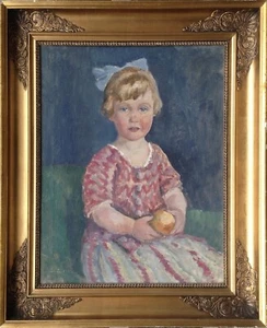 Søren Sørensen (1887-1935): PORTRAIT OF A BLOND GIRL, original oil painting - Picture 1 of 7