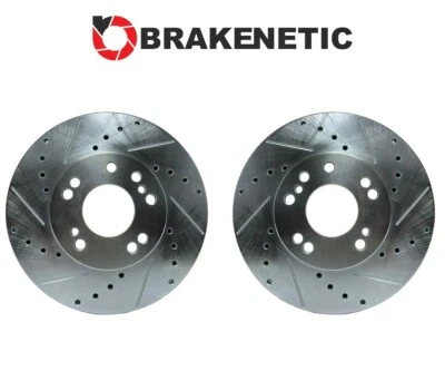 FRONT BRAKENETIC Sport Drill Slot Brake Rotors 30mm Z32 300ZX Conversion 4/5LUG - Image 1 of 3