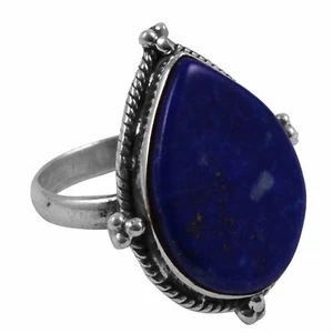 Lapis Lazuli Solid 925 Sterling Silver Ring Jewelry Size-6.25 AR-8234 - Picture 1 of 1
