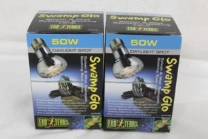 Exo Terra Swamp Glo Basking Splash Proof Reptile 50W Spot Lamp x 2 - New - Picture 1 of 2