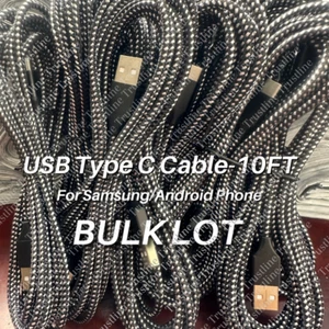 1-100 Lot USB Type C Fast Charger Cable 10ft Charging Cord For Samsung S8 S9 S10 - Picture 1 of 10