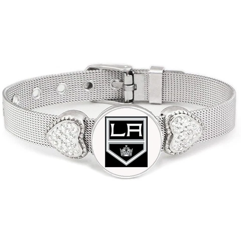Los Angeles LA Kings Womens Adjustable Silver Hearts Bracelet Jewelry Gift D26 Cover