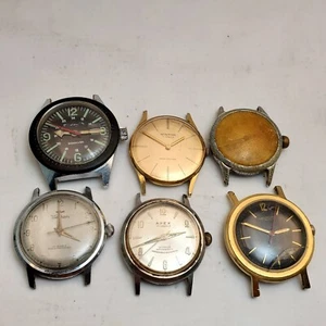 LOT OF 6 VINTAGE MECHANICAL SWISS WATCHES; WALTHAM , APEX , WINTON AS IS - Picture 1 of 9