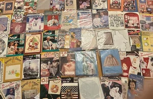 Vintage 80er 90er KONVOLUT HEMDEN BÜGELAPPLIKATION Basteln Bügelbild Kreuzstich SETS 50+ - Bild 1 von 13