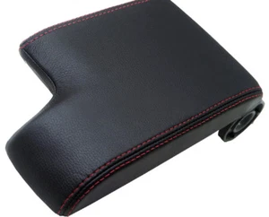 Center Console Armrest Leather Synthetic Cover for BMW E46 99-04 Red Stitch - Picture 1 of 9