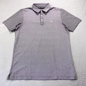 Camisa Polo Travis Mathew Para Hombres Gris Mediana Rayas Golfista Ligera Informal - Imagen 1 de 8