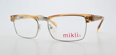 Marco de gafas Mikli ML 1005 0002 rectangular ceja ámbar plata unisex mediano Foto 1 de 4