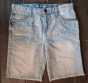 Cat & Jack Jurior Girls Cut Off Jean Shorts Size 16 Adjustable Waist Skinny - Picture 1 of 4
