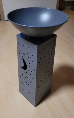 Pflanzsäule mit LED und abnehmbaren Schale Batteriebetrieben Metall - Bild 1 von 4