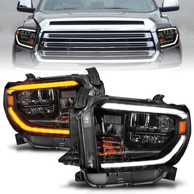 ANZO for 2014-2021 Toyota Tundra LED Crystal Headlights w/ Switchback Black Foto 1 de 4
