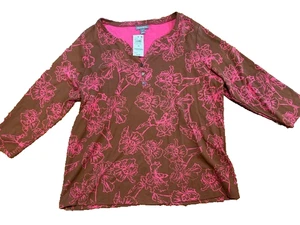 Macy's Style & Co. women plus size 1X long sleeve floral purple NWT top - Picture 1 of 6