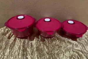 Nuevo Juego Tupperware 3 Cuencos Recalentables Crystalwave Tazas Viñedo/Color Blanco - Imagen 1 de 6