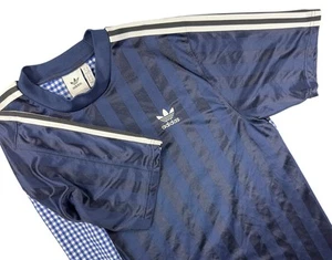 VTG Adidas Mesh Soccer Jersey Blue Striped Checkered Back Men’s Size Xl - Picture 1 of 7