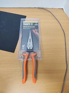 Klein Tools 2038RINS Pliers, Long Nose Side-Cutters, Insulated, 8-Inch - Picture 1 of 4