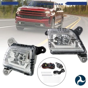 Bumper LED Fog Lights Driving Lamps For Chevy Silverado 1500w/ Switch 2019-2020 - Picture 1 of 15