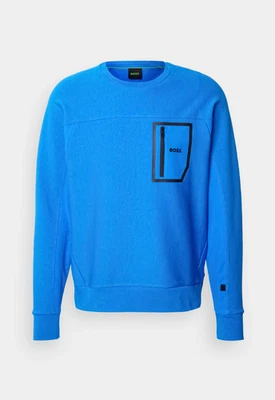 Sweatshirt Mens BOSS Blue Crew Neck Pullover Top With Logo - Salbiq Size XL - Image 1 of 4