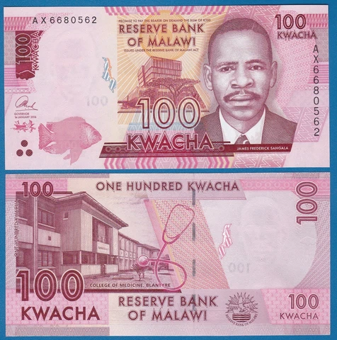 Malawi 100 Kwacha P 65b 2016 UNC  P65 b Cover