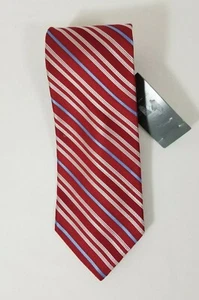 CRAVATTA DANIEL CREMIEUX SIGNATURE COLLECTION A RIGHE ROSSA FATTA A MANO IN USA -NUOVA CON ETICHETTE - Foto 1 di 4