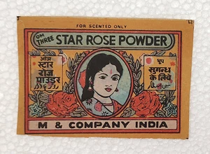 Vintage Original Om Three Star Rose Powder Lables Collections - Picture 1 of 4