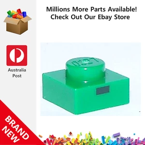Genuine LEGO™ Green 1 x 1 with 1 Black Rectangle Pattern Plates 3024 6068125 - Picture 1 of 2
