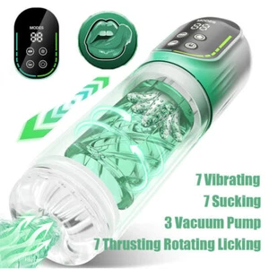 Male Masturbaters Automatic HandsFree Rotating Cup Thrusting Stroker Men Sex Toy - Picture 1 of 8