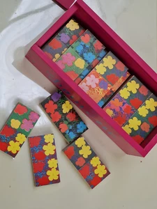 Juego de dominó de madera Andy Warhol 1995 "Flores" - Dominó - Hecho en Francia - Imagen 1 de 12