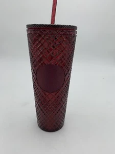 Starbucks 2023 Summer Jeweled Burgandy Venti 24oz Cold Cup Tumbler NWT - Picture 1 of 6