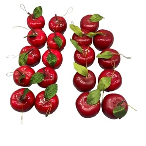 (x19) 2.5" Plastic Apple Ornaments Christmas Tree, Wreath, Decor or Crafts - Picture 1 of 9