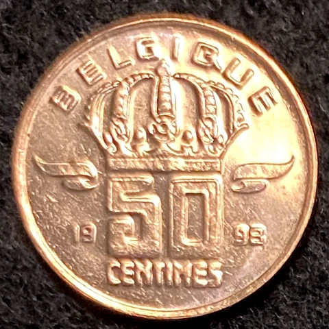 Belgium 50 Centimes 1998 UNC World Coins Cover